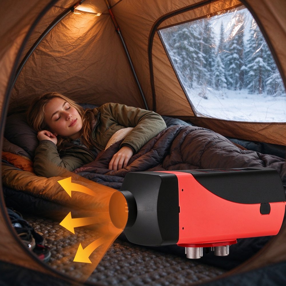 Ogrzewanie postojowe VEVOR Diesel 2KW, 12 V, 10 l, -40 ℃ - + 20 ℃, ogrzewanie powietrza Diesel z ekranem LCD, tłumik LCD, ogrzewanie powietrza, grzejnik aluminiowy