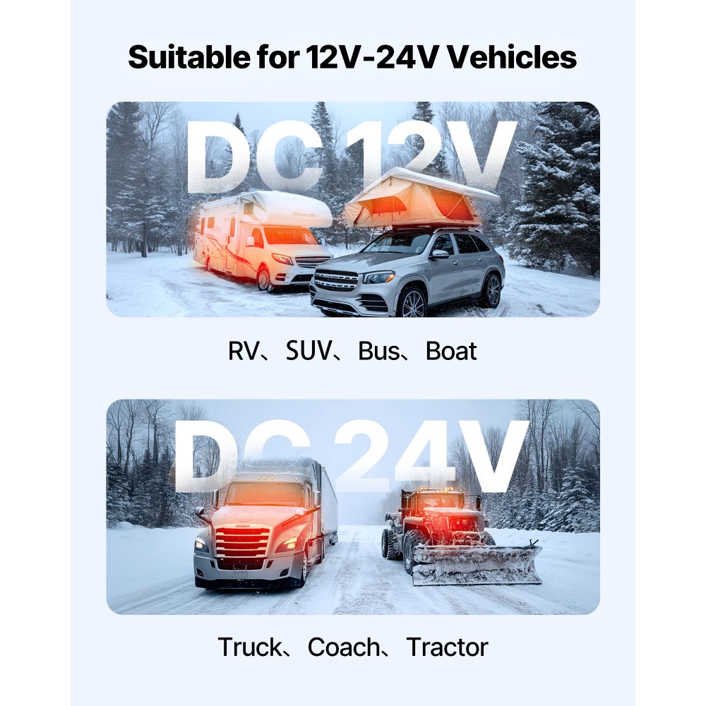 Nagrzewnica powietrza VEVOR Diesel 12-24V 5-8KW szybko nagrzewająca się nagrzewnica powietrza z pilotem i kwadratowym kolorowym wyświetlaczem cyfrowym, niski poziom hałasu, do kamperów, ciężarówek, przyczep łodziowych