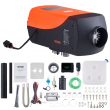 Nagrzewnica powietrza na olej napędowy VEVOR 12 i 24 V 5-8KW, nagrzewnica powietrza, nagrzewnica powietrza na olej napędowy, nagrzewnica powietrza, 0,16-0,62 l/h, nagrzewnica powietrza na olej napędowy z wyświetlaczem LCD i pilotem zdalnego sterowania