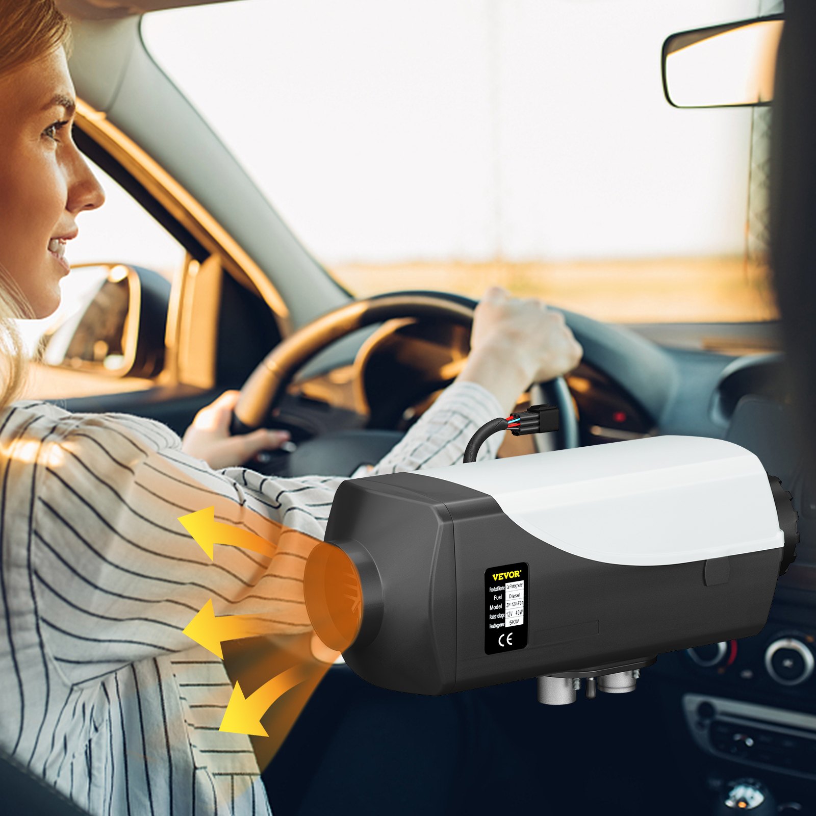 VEVOR Ogrzewanie Postojowe 5Kw 12V Podgrzewacz Samochodowy Na Olej Napędowy Nagrzewnica Postojowa Nagrzewnica Powietrza Lcd Do Samochodu