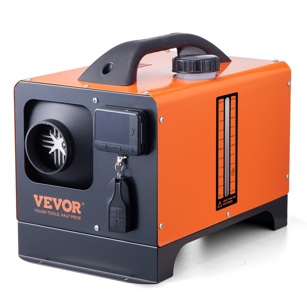 Ogrzewacz postojowy VEVOR 12 V 5 kW, ogrzewacz powietrza, ogrzewacz powietrza, ogrzewacz powietrza, 0,16-0,52 l/h. Ogrzewacz powietrza z wyświetlaczem LCD i pilotem, do autobusów, ciężarówek itp.