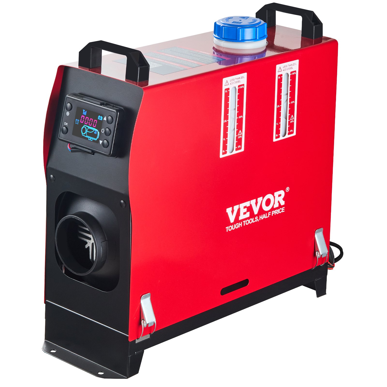 Nagrzewnica powietrza VEVO 12V 5-8KW diesel, ogrzewanie postojowe diesel, nagrzewnica powietrza diesel, nagrzewnica powietrza diesel, ogrzewanie postojowe powietrzne do samochodów ciężarowych, kamperów, autobusów z przełącznikiem LCD, 1 wyjście powietrza