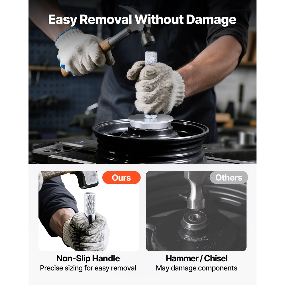 VEVOR Bearing Press Kit, 10 Pcs, Bearing Race and Seal Driver Set with 9 Bushings and Handle Shaft, Bushing Driver Tool Set, Heavy Duty Aluminum Alloy Removal Installation Tool Kit with Storage Case