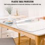 PVC Obrus Protector Pokrowiec na stół 107 X 203 cm Prostokątny blat biurka Przezroczysty