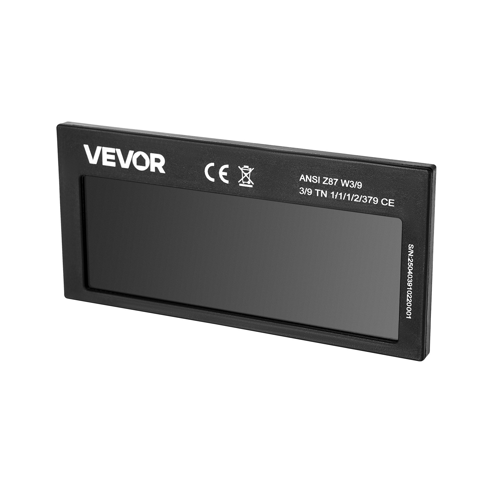 Okulary ochronne spawalnicze VEVOR z automatycznym przyciemnianiem, 108 x 51 mm, 9 odcieni, True Color, z podwójnym czujnikiem łuku, kompatybilne z większością hełmów spawalniczych do zastosowań TIG, MIG, MMA i ARC