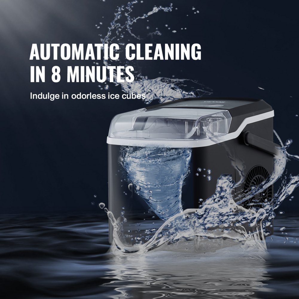 VEVOR 105 W kostkarka do lodu kostkarka do lodu stal nierdzewna 11,8 kg / 24 godziny przygotowanie kostkarki do lodu w 7 minut, 0,6 kg pojemność przechowywania lodu funkcja samooczyszczania kostkarka do lodu kostkarki do lodu