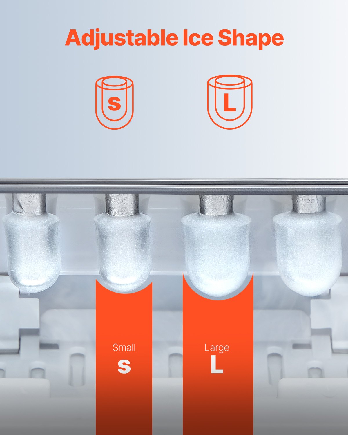 VEVOR Ice Cube Maker Stacjonarna przenośna kostkarka do lodu (15 kg/dzień), 9 kostek gotowych w 6 minut, samoczyszcząca kostkarka do lodu z łyżką i koszykiem, do kuchni domowej, biura, baru, imprezy