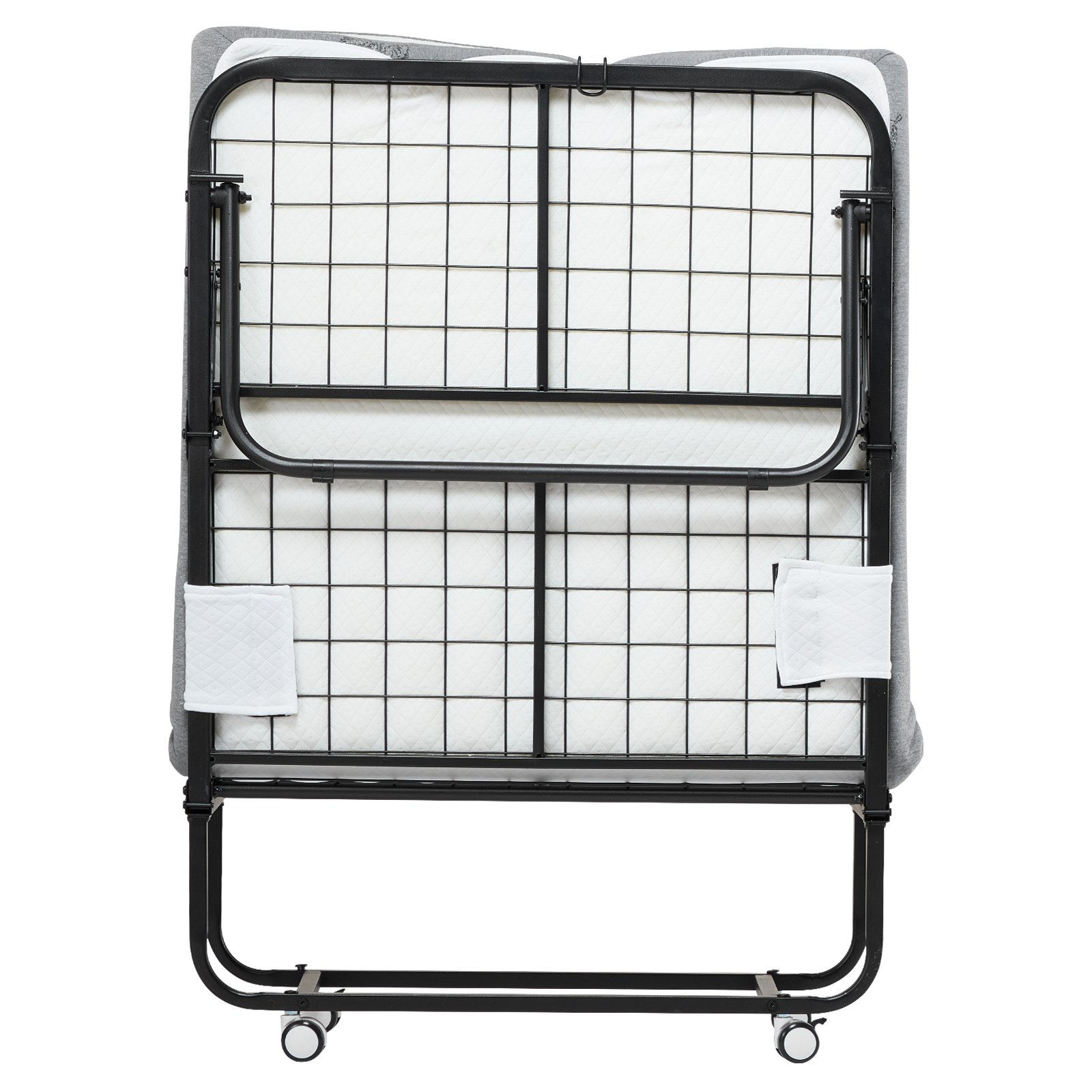 Łóżko dostawne VEVOR z materacem o grubości 10 cm, składane łóżko pojedyncze z materacem z pianki memory (190 x 81 cm), nośność 136,1 kg, łóżko gościnne dla dorosłych, łóżko metalowe do sypialni i salonu