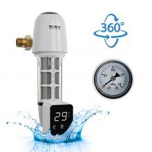 Filtr wirowy VEVOR, 40 mikronowy filtr osadowy dla całego domu do wody studziennej, 1" GM + 1 1/4" GM, wysoki przepływ 8 T/H, do systemów filtrów wody w całym domu
