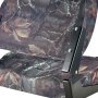 VEVOR Boat Seat with Low Backrest, Foldable Fishing Boat Seat with Thickened Sponge Cushion & PU Polyester Fabric, Sturdy PP Frame, for Boats, Yachts, and Ships, Camouflage (2 Seats)