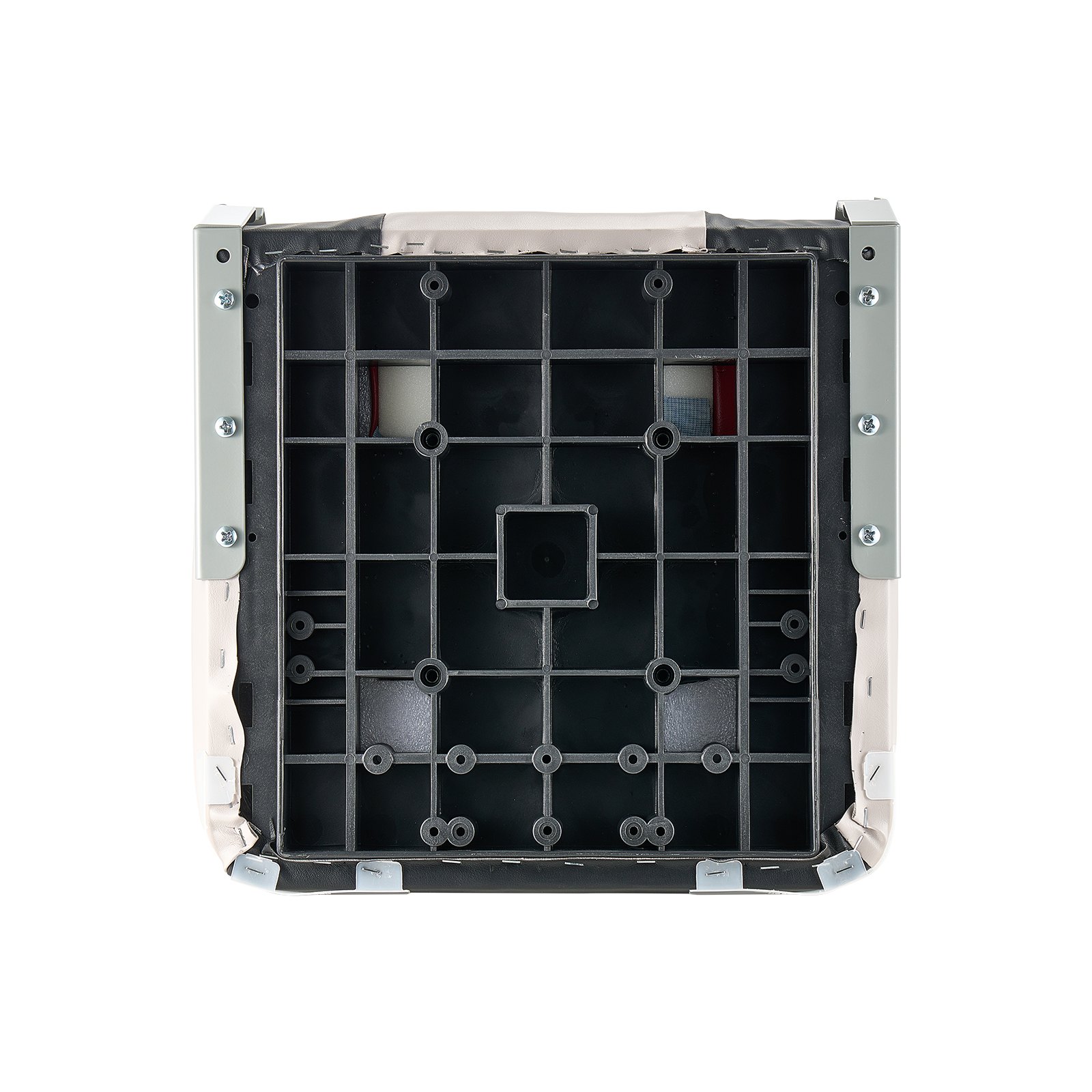 VEVOR 2-pak składanych siedzeń do łodzi rybackich z wysokim oparciem i grubą poduszką gąbkową oraz wodoodporną skórą PCV, zawiasami ze stopu aluminium, w kolorze czarnym i szarym