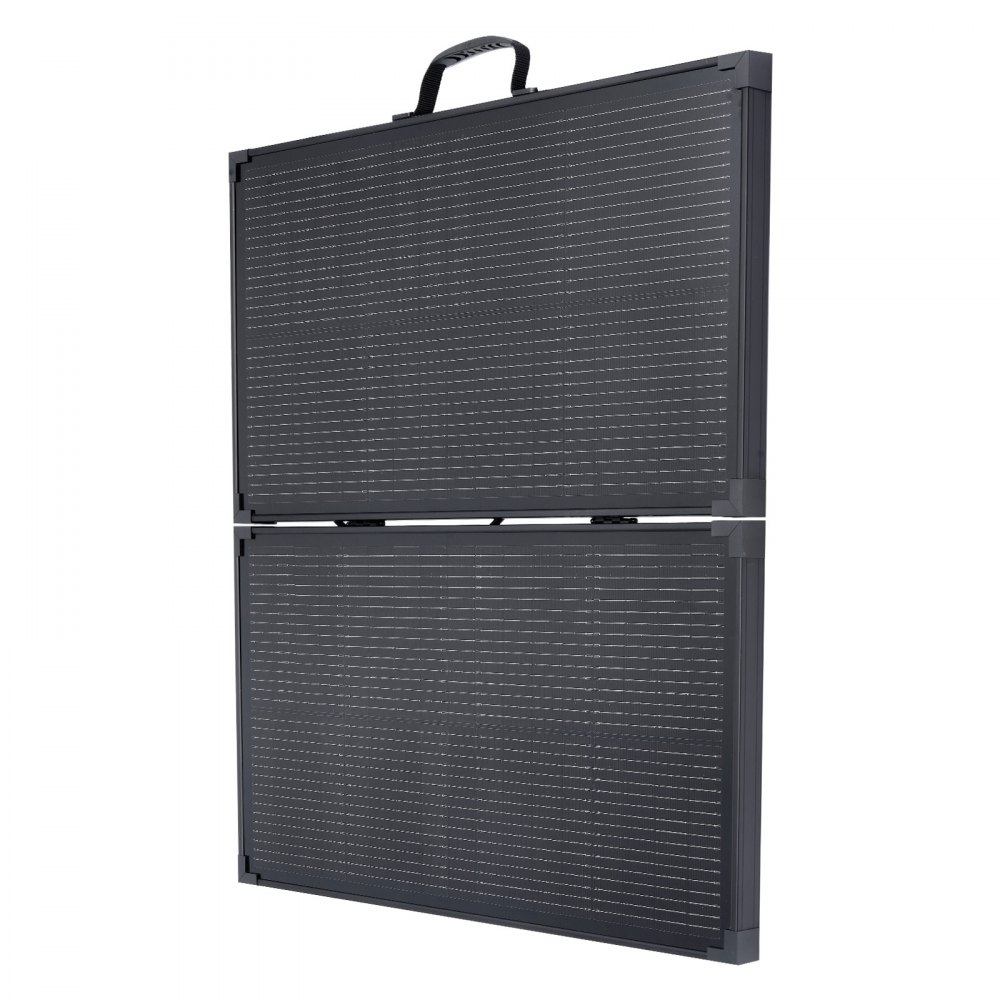 Składany panel słoneczny VEVOR 100 W, 16-punktowy moduł solarny typu N, monokrystaliczny, przenośny, z ramą, wydajność 24%, IP67, ładowarka z kontrolerem PWM 30 A i wyjściem MC4 do biwakowania i pieszych wędrówek