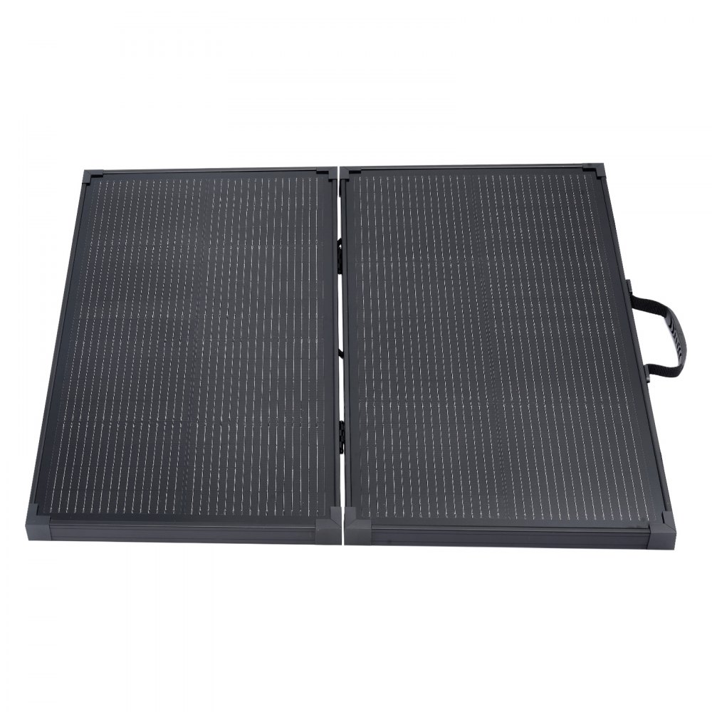 Składany panel słoneczny VEVOR 100 W, 16-punktowy moduł solarny typu N, monokrystaliczny, przenośny, z ramą, wydajność 24%, IP67, ładowarka z kontrolerem PWM 30 A i wyjściem MC4 do biwakowania i pieszych wędrówek