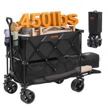 Wózek VEVOR 1320 x 565 x 1065 mm wózek wykonany z tkaniny Oxford 600D z powłoką PVC wózek plażowy wodoodporny, odporny na promieniowanie UV maks. nośność 102 kg wózek transportowy wózek na sprzęt wózek ręczny