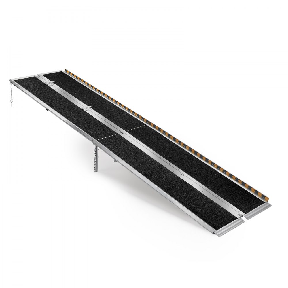 VEVOR Składana rampa dla wózków inwalidzkich 3045 x 745 mm, 362,9 kg, wytrzymała, z powierzchnią antypoślizgową i regulowanymi nóżkami podporowymi 170-400 mm, przenośna rampa dla wózków inwalidzkich do progów drzwi i krawężników