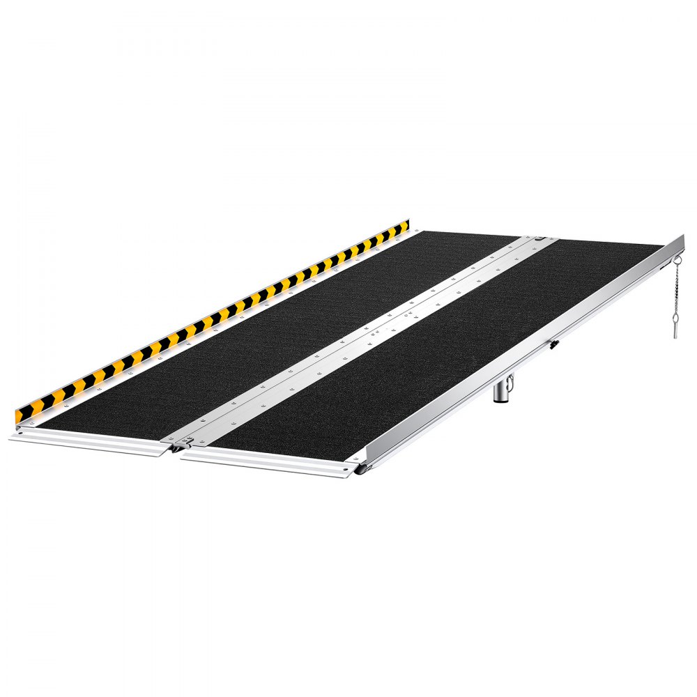 VEVOR Składana rampa dla wózków inwalidzkich 1830 x 745 mm, 362,9 kg, wytrzymała, z powierzchnią antypoślizgową i regulowanymi nóżkami podporowymi 110-210 mm, przenośna rampa dla wózków inwalidzkich do progów drzwi i krawężników