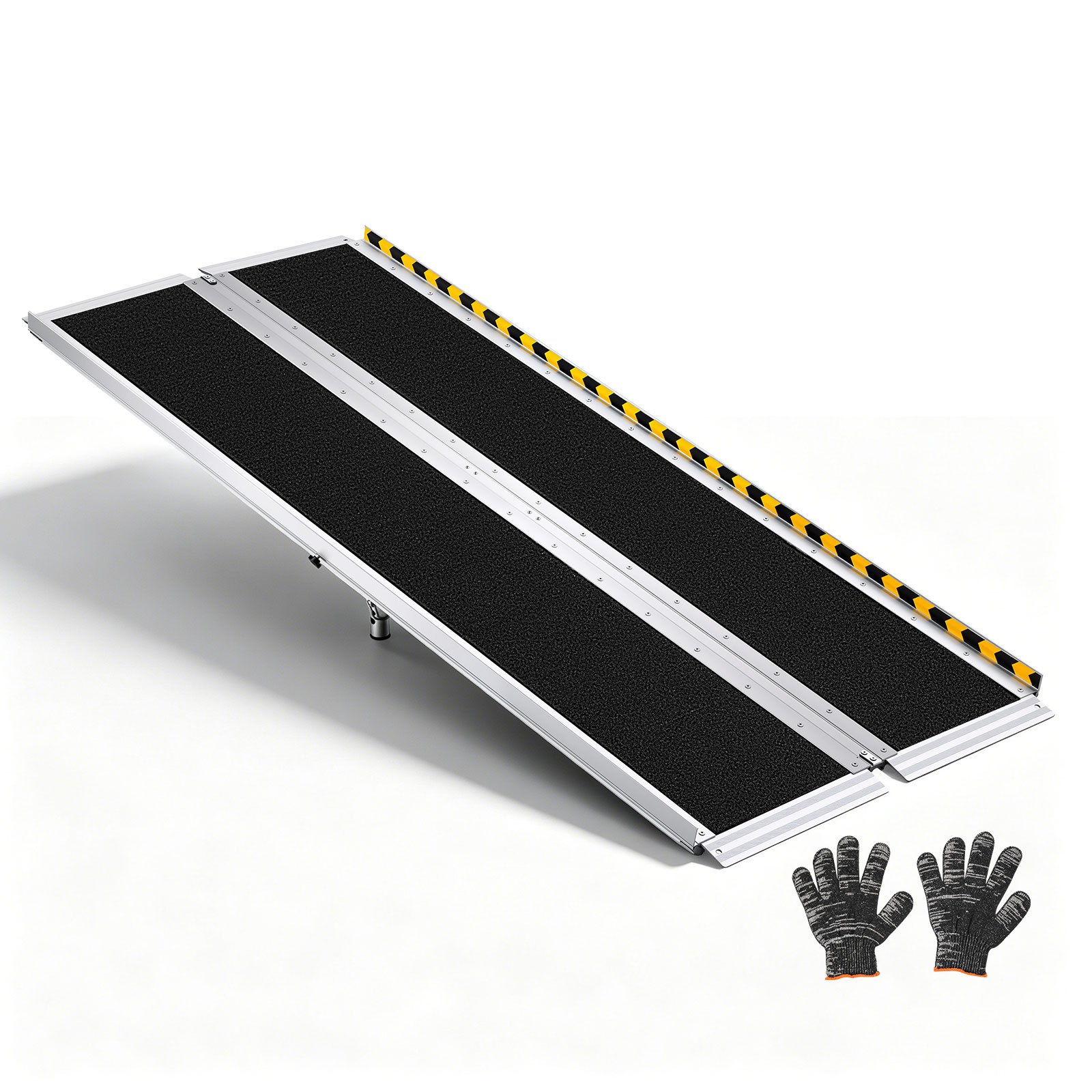 VEVOR Składana rampa dla wózków inwalidzkich 1830 x 745 mm, 362,9 kg, wytrzymała, z powierzchnią antypoślizgową i regulowanymi nóżkami podporowymi 110-210 mm, przenośna rampa dla wózków inwalidzkich do progów drzwi i krawężników