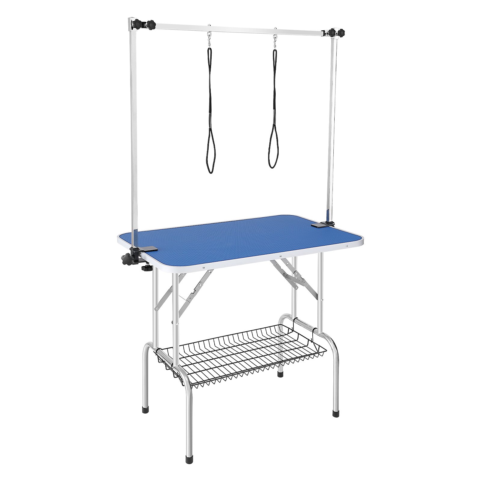 Stół do strzyżenia VEVOR 1060x616x1701 mm Stół do strzyżenia psów ze stali nierdzewnej Stół do strzyżenia psów o udźwigu 150 kg Stół fryzjerski Stół do strzyżenia psów Składany stół do strzyżenia zwierząt domowych 914,4 x 609,6 mm Idealny do kąpieli, przycinania, suszenia, szczotkowania
