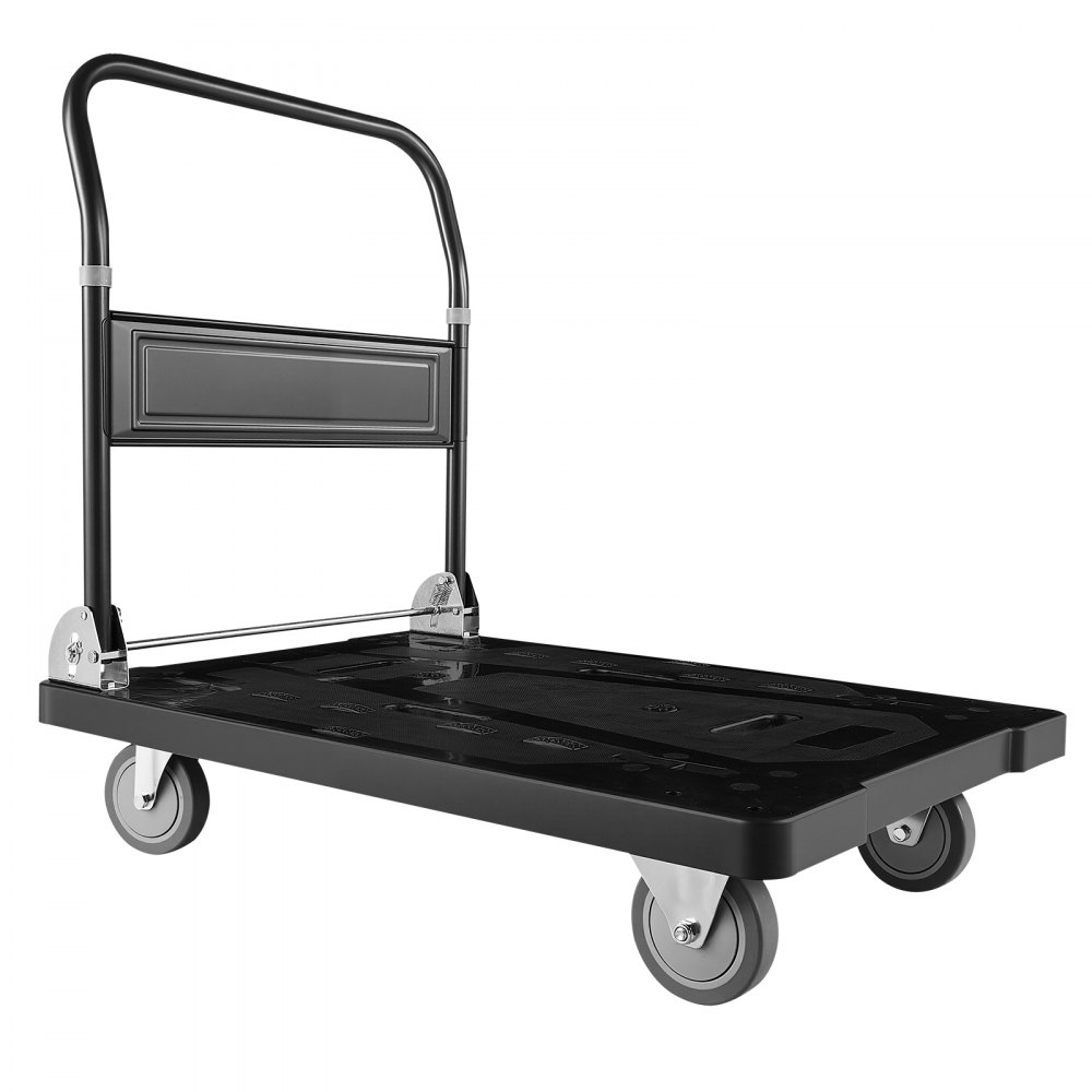 Wózek platformowy składany VEVOR, udźwig 454 kg, wózek transportowy z kółkami obrotowymi, wózek ręczny z antypoślizgową powierzchnią ładunkową, składany wózek transportowy ułatwiający przechowywanie, wózek na kółkach 895 x 595 x 850 mm