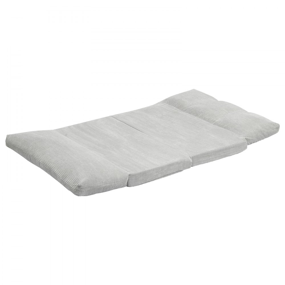 VEVOR 3 w 1 rozkładana sofa z 2 poduszkami i zmywalnym pokrowcem, rozkładany fotel z pianki memory 25D, kanapa do salonu i sypialni, jasnoszara (pełna / 2410 x 1360 x 120 mm)