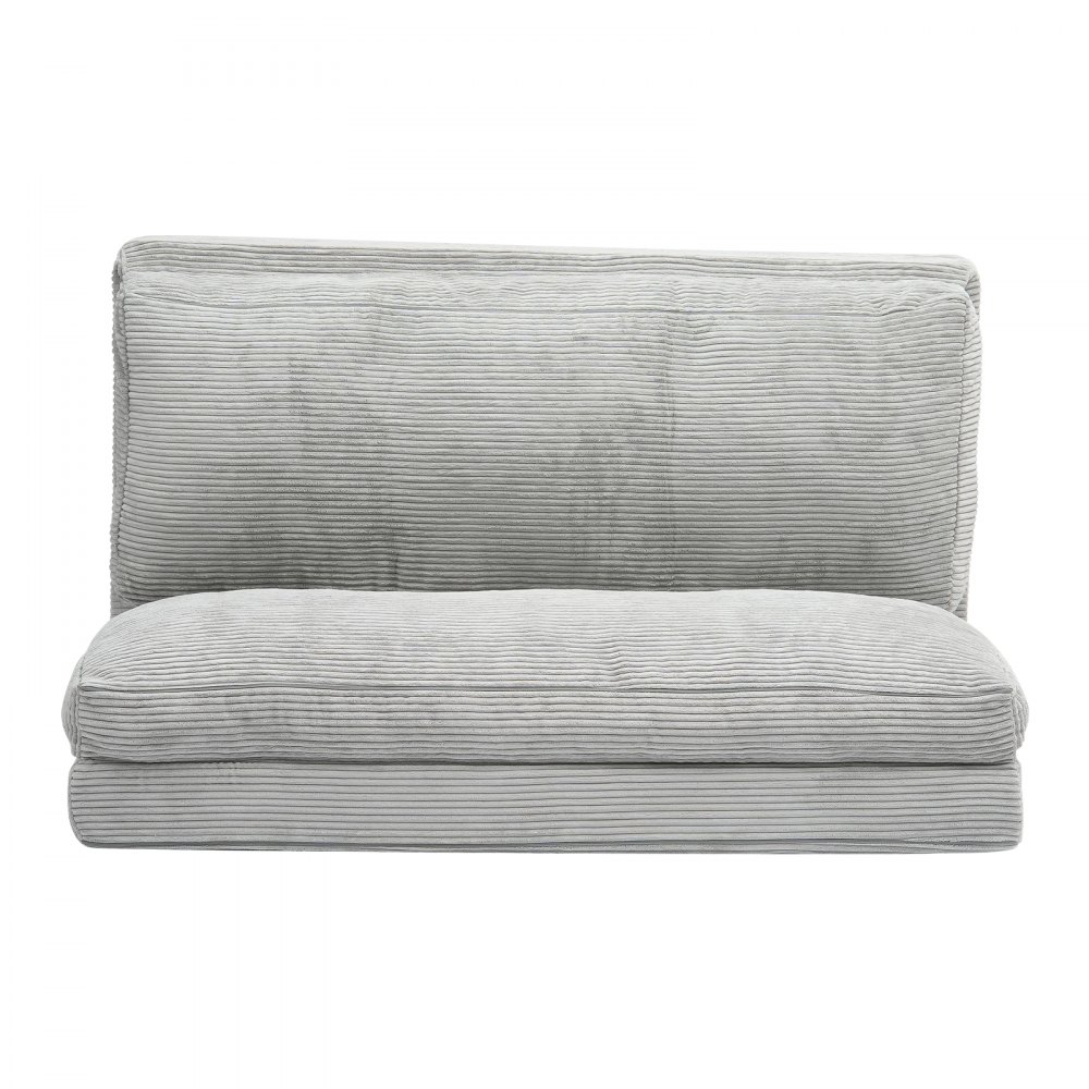 VEVOR 3 w 1 rozkładana sofa z 2 poduszkami i zmywalnym pokrowcem, rozkładany fotel z pianki memory 25D, kanapa do salonu i sypialni, jasnoszara (pełna / 2410 x 1360 x 120 mm)