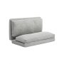 VEVOR 3 w 1 rozkładana sofa z 2 poduszkami i zmywalnym pokrowcem, rozkładany fotel z pianki memory 25D, kanapa do salonu i sypialni, jasnoszara (pełna / 2410 x 1360 x 120 mm)