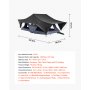 VEVOR Twardy namiot dachowy dla 2-3 osób, składany aluminiowy namiot kempingowy z trójkolorowym oświetleniem LED, grubym materacem i 10 oknami, wodoodporny i wiatroodporny, do samochodów Jeep SUV Pickup
