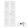 VEVOR Bifold Closet Doors 2-Panel, 914 mm (Double 457 mm) x 2032 mm, 3-Lite Frosted Glass Bifold Barn Door with Metal Hardware Kit & Sturdy Composite Frame, Modern Stylish & Space-Saving for Bedrooms