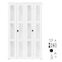 VEVOR Bifold Closet Door 4-Panel, 1219 mm (Four 305 mm) x 2032 mm, 3-Lite Frosted Glass Bifold Barn Door with Metal Hardware Kit & Sturdy Composite Frame, Modern Stylish & Space-Saving for Bedrooms