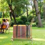 Wózek na 25 krzeseł składanych VEVOR, poziomy stojak na krzesła, 136 kg, w kształcie litery L, do przechowywania i transportu krzeseł na imprezy, stal węglowa, koła obrotowe z hamulcami, z uchwytem, ​​kolor złotobrązowy