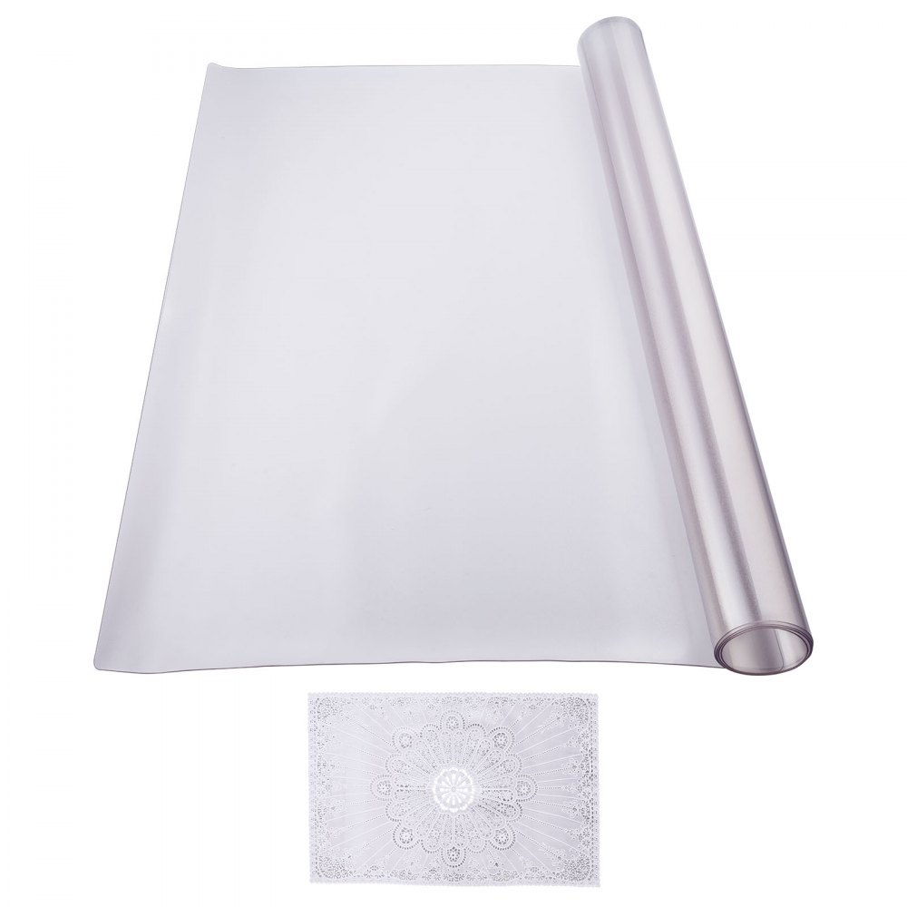 VEVOR Plastikowy obrus, 36 x 60 cali, matowy ochraniacz stołu o grubości 1,5 mm, prostokątna podkładka na biurko z PVC, wodoodporna i łatwa w czyszczeniu, pokrowiec na stół, do biura, komody, stołu jadalnego, stolika nocnego