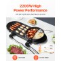 VEVOR Hot Pot z grillem, 2200 W, 2 w 1, elektryczny grill bezdymny i garnek, koreański BBQ Shabu Hot Pot z oddzielną podwójną kontrolą temperatury i patelniami nieprzywierającymi