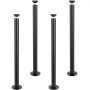 VEVOR 4-piece set of table legs, 762mm high, 110mm mounting plate, carbon steel, matte black powder coating, 544kg load capacity. Ideal for kitchen tables, living room consoles, studio tables.