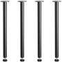 VEVOR 4-piece set of table legs, 762mm high, 110mm mounting plate, carbon steel, matte black powder coating, 544kg load capacity. Ideal for kitchen tables, living room consoles, studio tables.