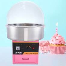 Maszyna do waty cukrowej VEVOR Pokrywa urządzenia do waty cukrowej ze stali nierdzewnej 1kW Różowa przenośna