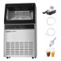 VEVOR Commercial Ice Machine (50 kg/day) with 15 kg storage capacity & drain pump, 50 ice cubes in 15 minutes, LED digital display, self-cleaning ice machine for bar, office, restaurant