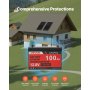 Kompletny zestaw paneli słonecznych VEVOR 400 W 12 V, 2 szt. monokrystalicznych modułów słonecznych o mocy 200 W + akumulator LiFePO₄ 12,8 V 100 Ah + regulator ładowania MPPT 40 A + falownik 1000 W do pojazdów kempingowych, domów, kempingów, łodzi i instalacji poza siecią.