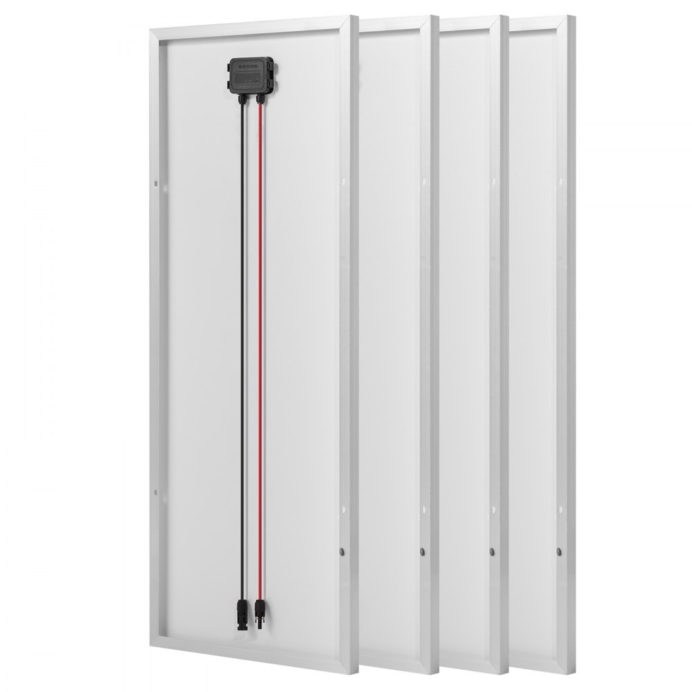 Kompletny zestaw paneli słonecznych VEVOR 400 W 12 V, 4 monokrystaliczne moduły słoneczne o mocy 100 W + akumulator LiFePO₄ 12,8 V 200 Ah + regulator ładowania MPPT 40 A + falownik 2 kW do pojazdów kempingowych, domów, kempingów, łodzi i instalacji poza siecią.