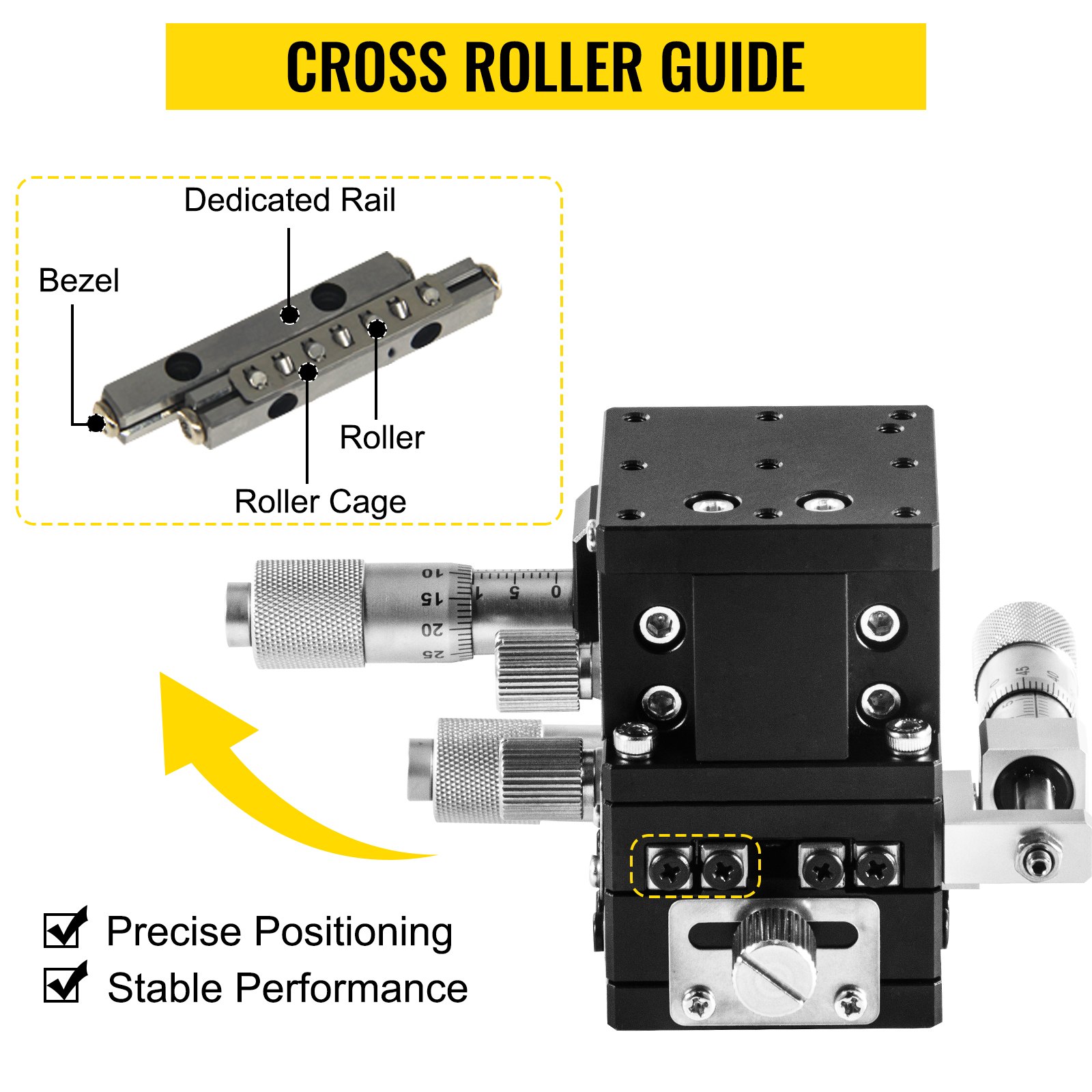 VEVOR XYZ 3-osiowa liniowa platforma do przycinania stopni 60 x 60 mm Ręczna