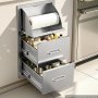 VEVOR Outdoor Kitchen Drawers, 76.1 x 52.1 x 40.65 cm (WxHxD), Roll Holder, for BBQ Island Storage, Patio Bars and Grill Station, with Handle, Built-In BBQ Island Drawers Organize Cookware Accessories