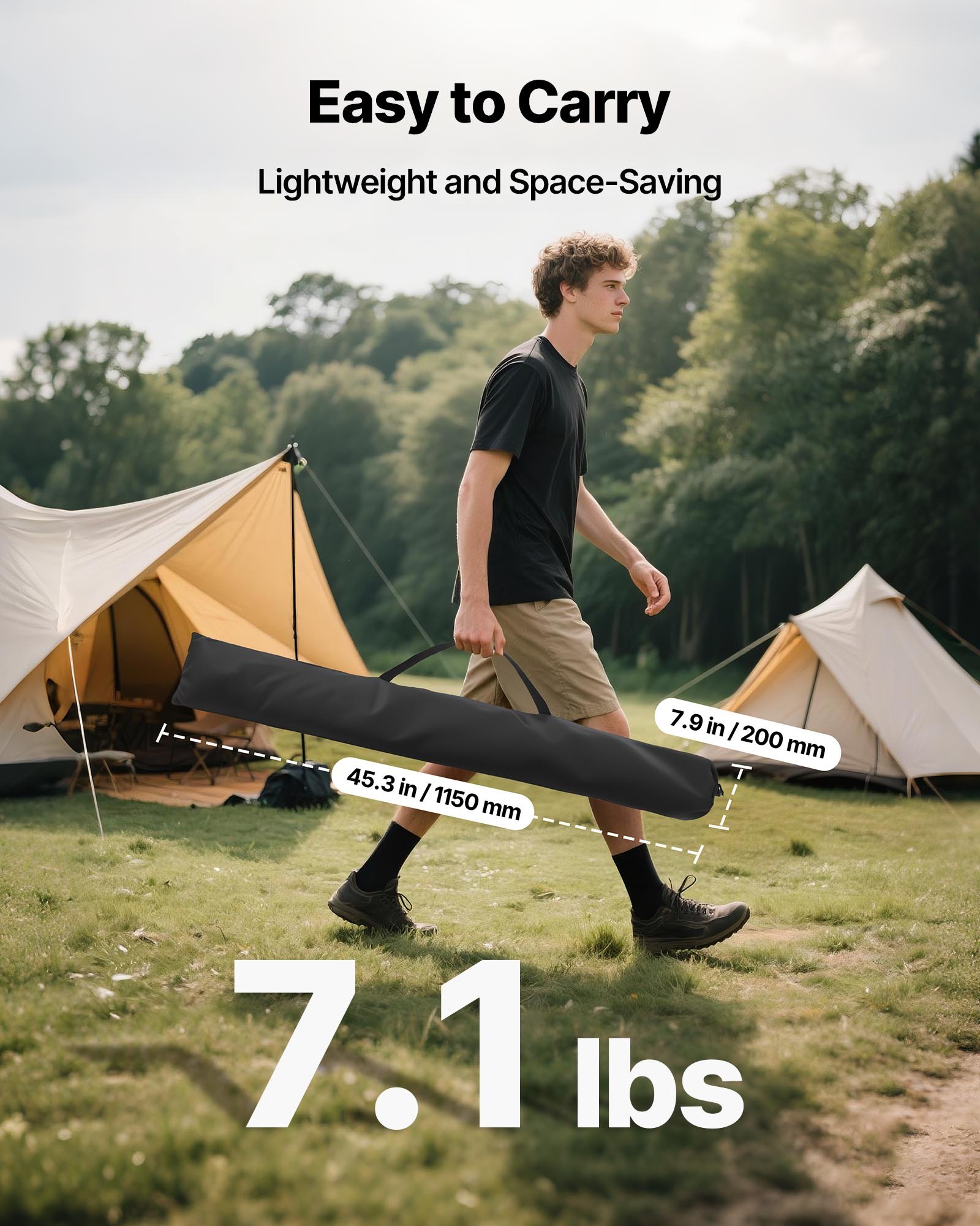 Ekran projekcyjny VEVOR na statywie (80 cali) z szerokim kątem widzenia 160°, ekran projekcyjny do użytku wewnątrz i na zewnątrz, projektor 16:9 4K HD, przenośny ekran filmowy z torbą do prezentacji kina domowego