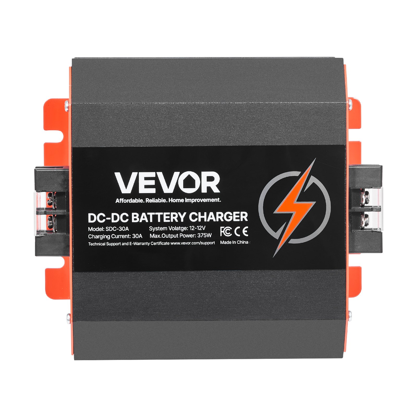 VEVOR Ładowarka akumulatorów DC/DC 12 V 30 A, 375 W, ładowarka do akumulatorów kwasowo-ołowiowych, litowych, AGM, żelowych i mokrych, inteligentne ładowanie wieloetapowe, do pojazdów kempingowych, pojazdów użytkowych, łodzi, jachtów