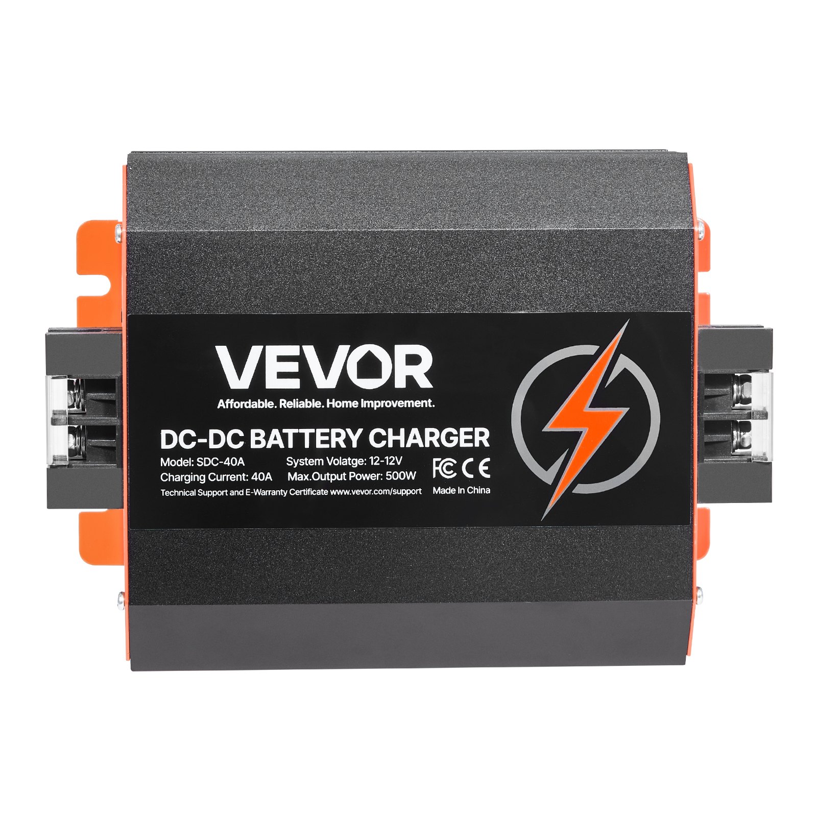 VEVOR Ładowarka akumulatorów DC/DC 12 V 40 A, 500 W do akumulatorów kwasowo-ołowiowych, litowych, AGM, żelowych i mokrych, inteligentne ładowanie wieloetapowe, do pojazdów kempingowych, pojazdów użytkowych, łodzi i jachtów