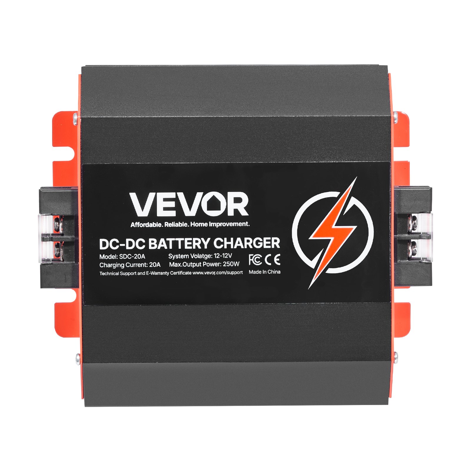 VEVOR Ładowarka akumulatorów DC/DC 12 V 20 A, 250 W, idealna do akumulatorów kwasowo-ołowiowych, litowych, AGM, żelowych i mokrych, inteligentne ładowanie wieloetapowe, do pojazdów kempingowych, pojazdów użytkowych, łodzi, jachtów