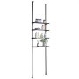 VEVOR Półka na ubrania nad toaletą, 4-poziomowy, regulowany organizer łazienkowy nad toaletą, stal niskowęglowa, wysokość 135-332 cm, łatwy w montażu, oszczędzający miejsce w pralni