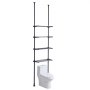 VEVOR Półka na ubrania nad toaletą, 4-poziomowy, regulowany organizer łazienkowy nad toaletą, stal niskowęglowa, wysokość 135-332 cm, łatwy w montażu, oszczędzający miejsce w pralni
