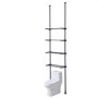 VEVOR Półka na ubrania nad toaletą, 4-poziomowy, regulowany organizer łazienkowy nad toaletą, stal niskowęglowa, wysokość 135-332 cm, łatwy w montażu, oszczędzający miejsce w pralni