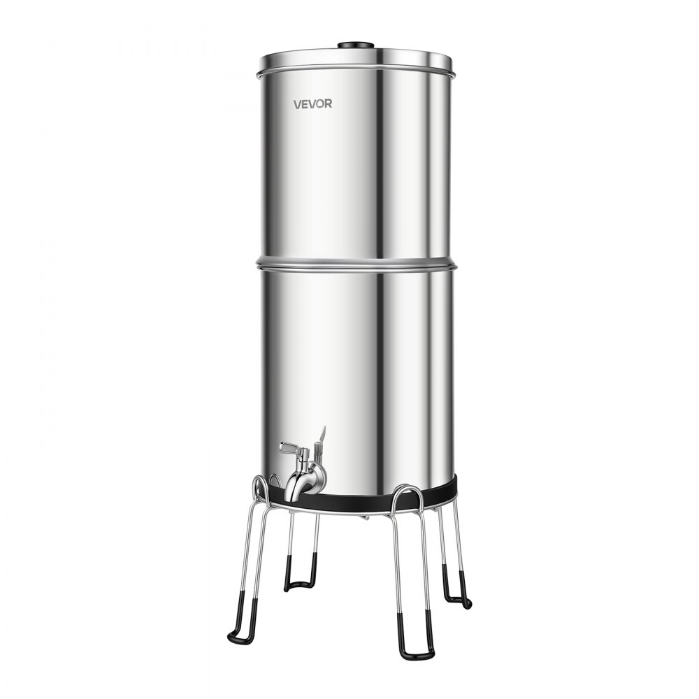 System filtracji wody VEVOR Gravity Water Filter System, 8,52 l, stal nierdzewna 304, system filtracji wody redukuje ołów i do 99% chloru, z 2 filtrami z węglem aktywnym i 2 filtrami fluorkowymi, do domu i na kemping