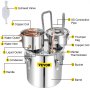 VEVOR Nadal Alkohol 50 L Wodno-alkoholowy Destylator Φ40 x 40 cm Destylator Wody z Alkoholem 6,92 kg Wygodne Użytkowanie Może być Używany do Destylacji Wina Owocowego wody brandy i olejków eterycznych