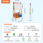 VEVOR Children's Art Easel, 3-in-1 Wooden Art Easel, Double-Sided, with Magnetic Whiteboard, Chalkboard, Paper Roll, Adjustable Drawing Board with Painting Accessories, for Children Ages 3 and Up